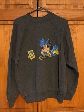 Unique Charcoal Graphic Minnie Mouse Crewneck Sweater